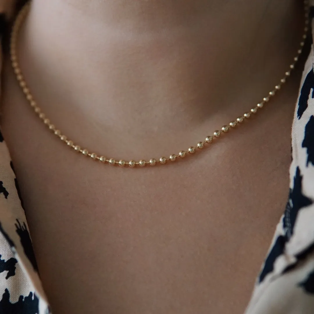 3mm Thick Bead Ball Chain Necklace