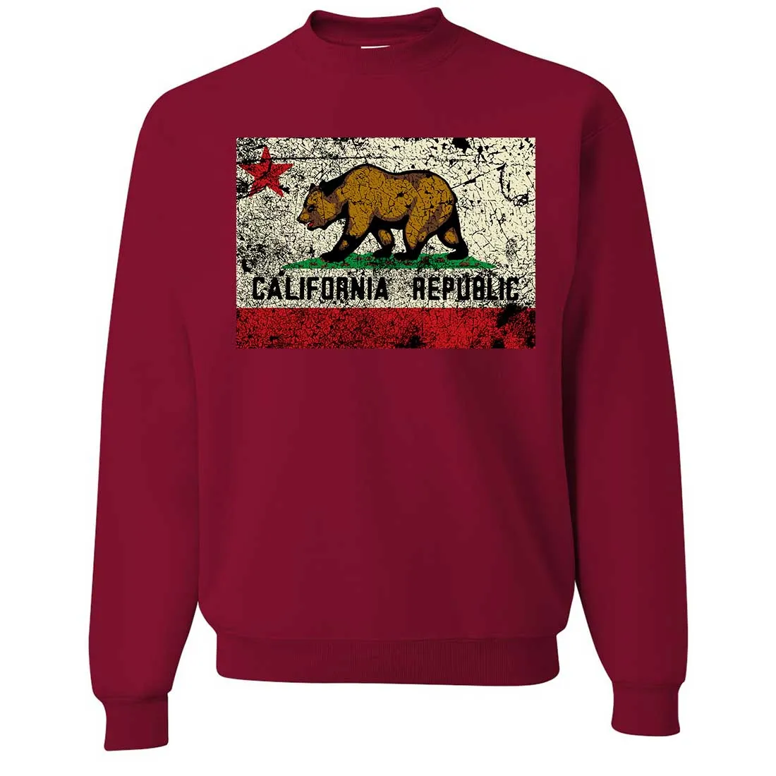 California State Flag Distressed Crewneck Sweatshirt