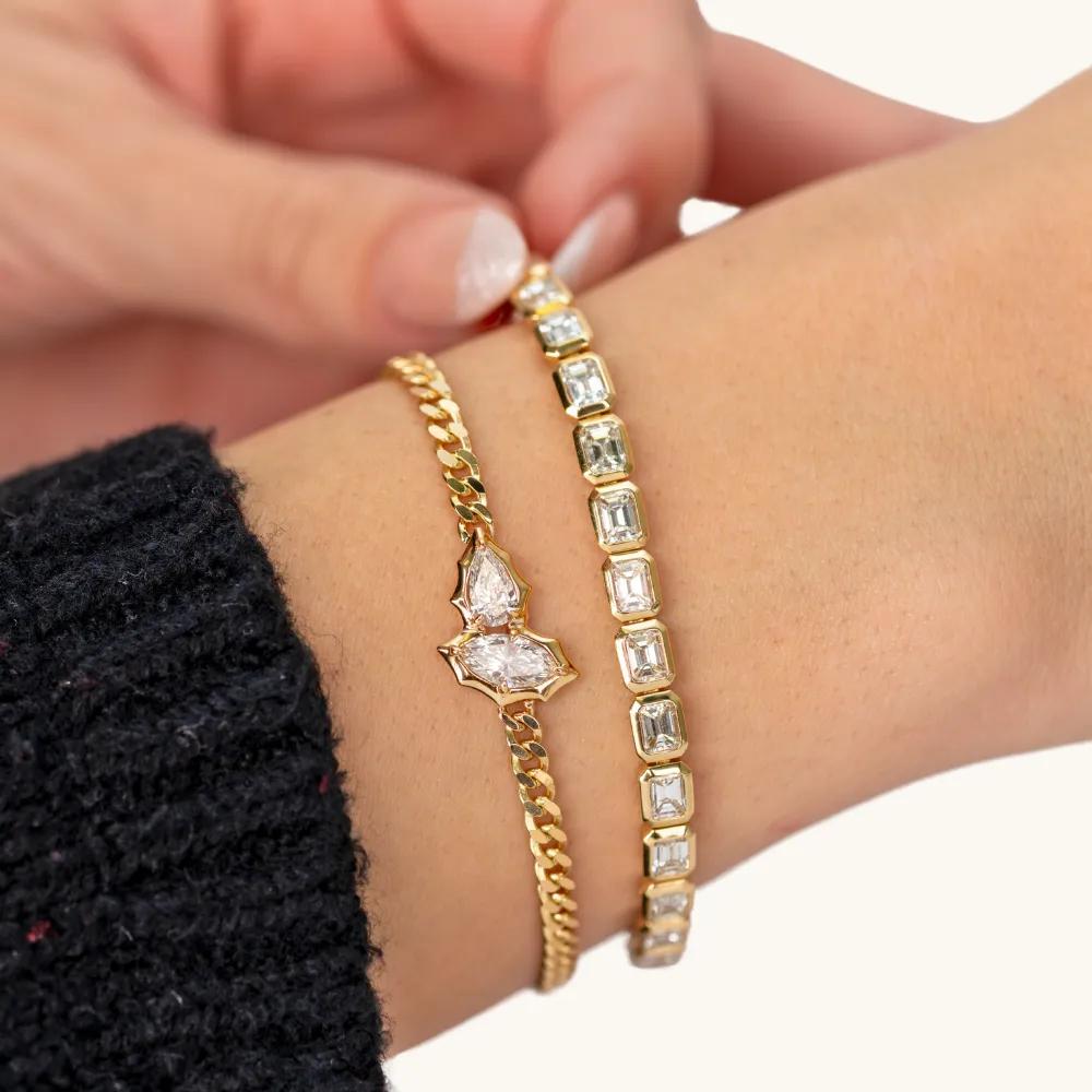 Edgy Bezel Diamond Cuban Bracelet